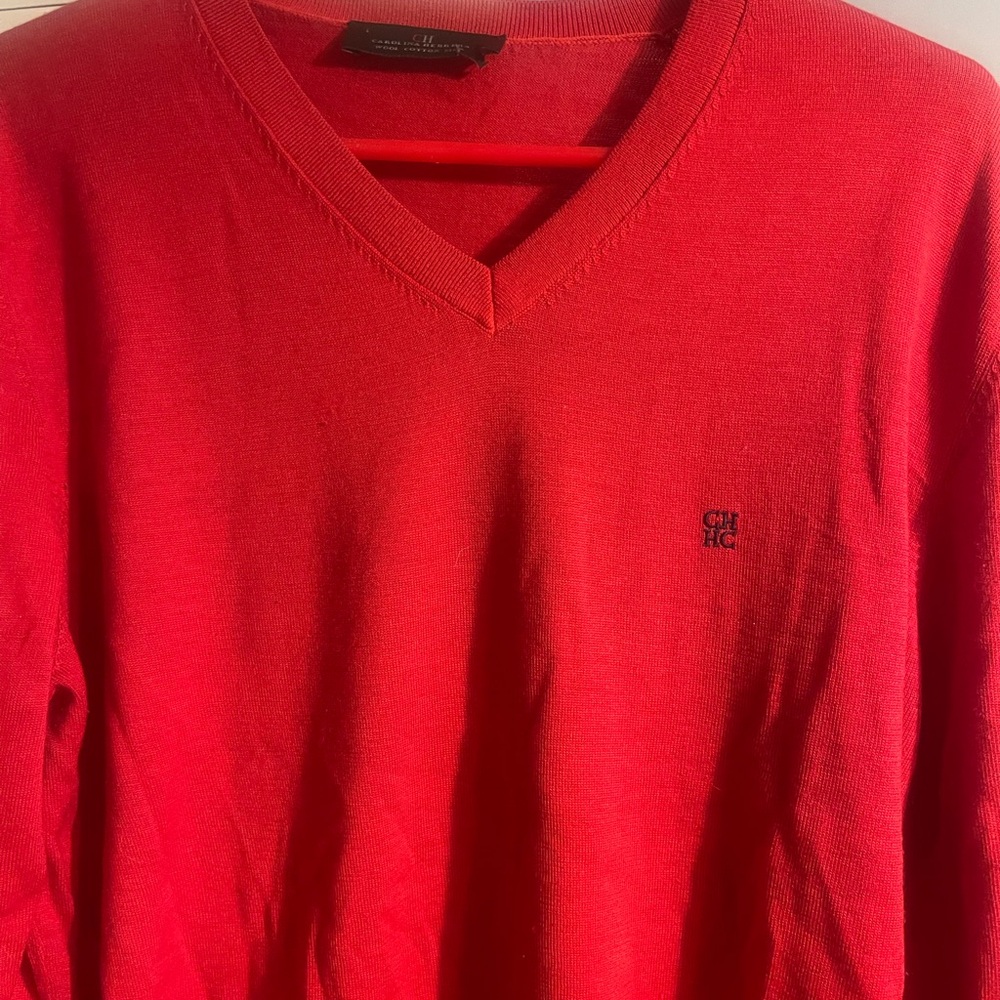 Mens Carolina Herrera V Neck Sweater